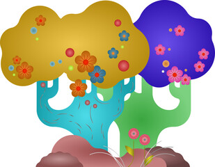 illustration of a tree in the garden