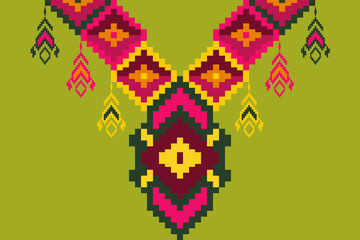 Decorative design for neckline Geometric shapes.
