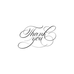 Vector Editable colors Handlettering Calligraphy Style Black Thankyou
