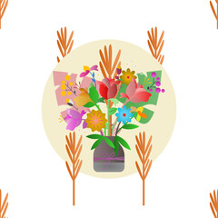 colorful flowers in vase