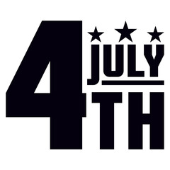 4th of july independence day typography clip art design on plain white transparent isolated background for card, shirt, hoodie, sweatshirt, apparel, tag, mug, icon, poster or badge