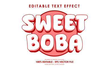 Editable Sweet Boba Text Effect Circle Theme