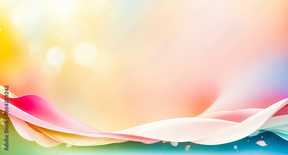 Aufkleber abstract colorful background with wavy lines and bokeh lights