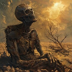 Apocalyptic Desert Zombie in Scorched Wasteland
