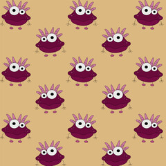 Obraz premium A pattern of cute monsters for kids
