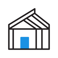 house icon duotone blue black