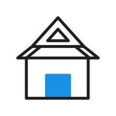 house icon duotone blue black