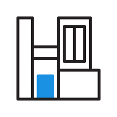 house icon duotone blue black