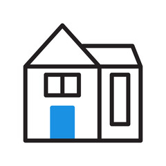 house icon duotone blue black
