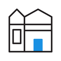 house icon duotone blue black