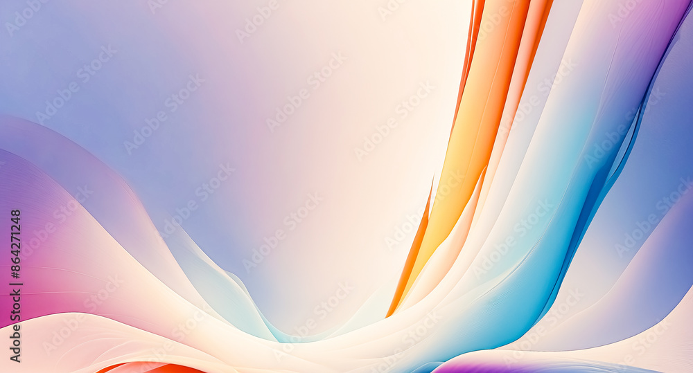 Aufkleber abstract pastel background with curving lines and soft gradients