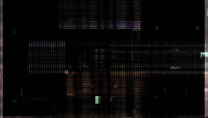 Digital errors on the screen. Colorful stripes noisy television screen
