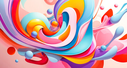 Obraz premium Abstract Colorful Swirling Shapes