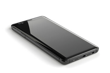 A black cell phone with a glass screen
