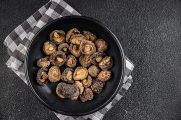 shiitake dried mushroom meal food snack on the table copy space food background top view vegetarian vegan food