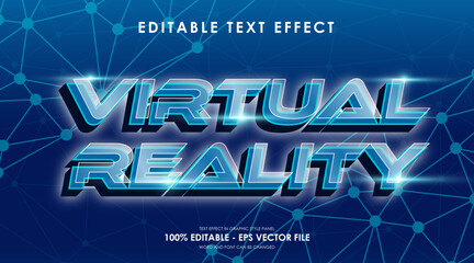 editable virtual reality text effect suitable for digital technology theme
