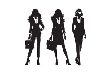 Business Women Silhouettes Vector Designs.