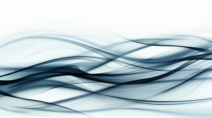 Fototapeta premium Abstract Blue Smoke Waves on White Background
