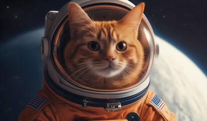 cat with helm astronaut 