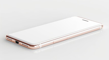 Premium metallic mobile phone, angled slightly on a clean white background, excellent for high-resolution mockups, advertisements, and commercial design