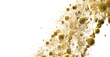 Enchanting Delight: Spectacular 3D Illustration Showcasing Enchanting gold Confetti