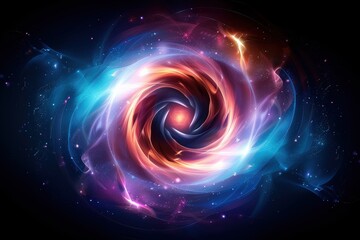 Obraz premium colorful abstract vortex pattern with swirling energy, perfect for creative design projects and cosmic themed artwork.