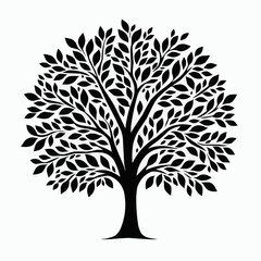 tree black & white silhouette 