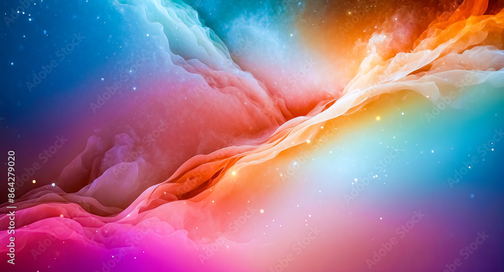 Aufkleber abstract colorful background with fading gradient and glittering particles