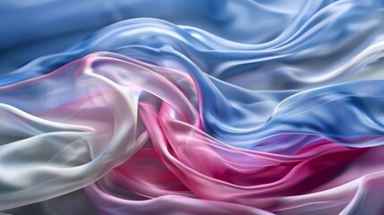 Fototapeta premium Elegant undulating silk fabric in serene pastel tones