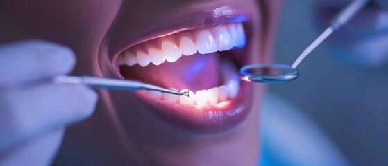 Dentist in a stateoftheart clinic performing a dental bonding procedure, using composite resin and curing light, patient in a dental chair, clear focus, detailed environment
