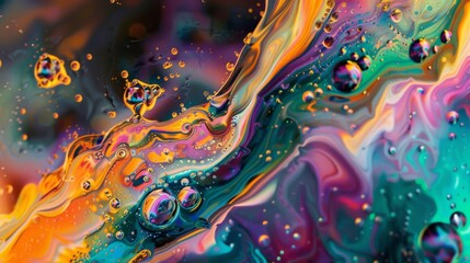 Colorful abstract liquid art texture combining vibrant hues with a liquid effect.