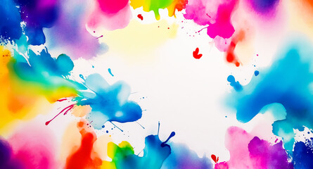 Obraz premium Abstract watercolor background with colorful splashes