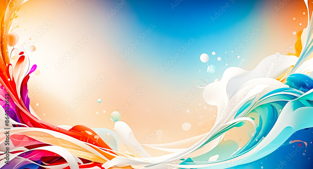 Poster abstract colorful swirls and blobs