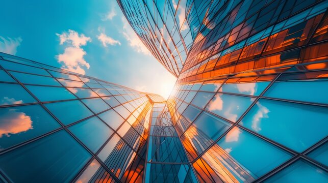 Glass Facade Reflecting the Sky