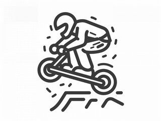 Outline icon of extreme sport isolated on a white background. It is a simple and minimalist concept.