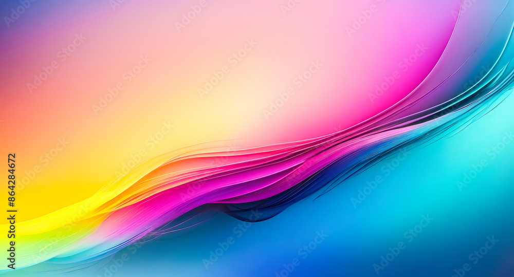 Poster abstract colorful background with flowing waves