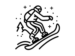 Fototapeta premium Outline icon of extreme sport isolated on a white background. It is a simple and minimalist concept.