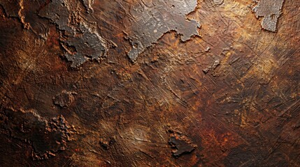 Fototapeta premium Rustic Metal Surface with Texture: Close-up Shot of Weathered Metal with Rust and Scratches for Industrial Backgrounds or Grunge Designs