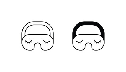 Sleeping Mask icon design with white background stock illustration