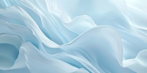 Obraz premium Elegant flowing light blue silk fabric texture with smooth, wavy layers and airy folds. Ideal for serene and refined design projects and backgrounds