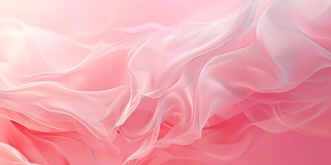 Obraz premium Soft flowing pink silk fabric background with gentle waves and airy folds, creating a serene and elegant texture. Ideal for design projects and backgrounds