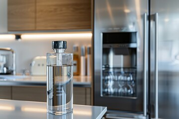 Modern Kitchen with Sleek Refrigerator Door Water Filter and Minimalist Design for Contemporary Homes