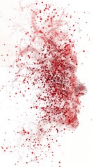 Drops of blood stains on white fabric. blood splatters on clothes. red dripping blood spatters