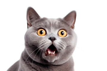 Surprised British Shorthair Cat Transparent PNG