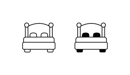 Bed icon design with white background stock illustration