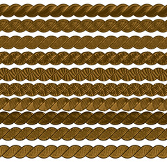  nautical rope brush design for graphic artists for creative projects, Rope brushes set. Rope frame design elements. Seamless marine rope pattern brush - Part 4