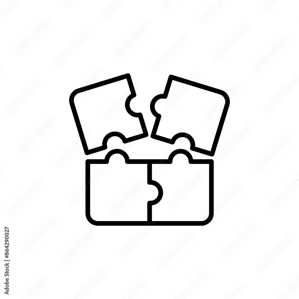 Poster puzzle piece icon for brain games and problem solving