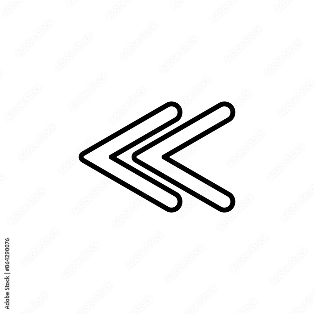 Poster rewind arrow icon for media playback controls