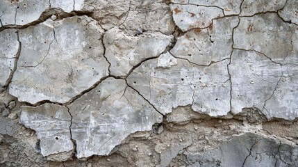 Fototapeta premium Textured Concrete Wall Background with Visible Cracks and Weathered Surface - High Resolution Image
