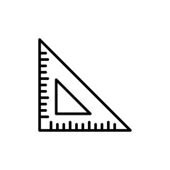 Triangle Ruler Icon for Precision Measurement and Drawing
